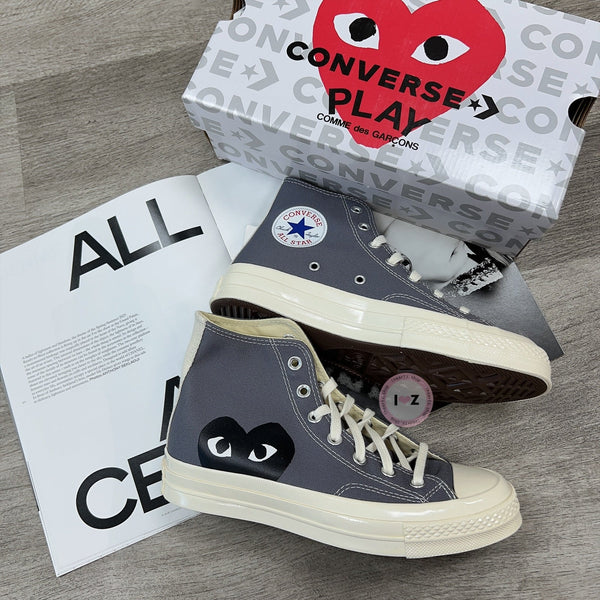 COMME des GARÇONS PLAY Gray Converse Edition Half Heart Chuck 70 Sneakers 質感灰