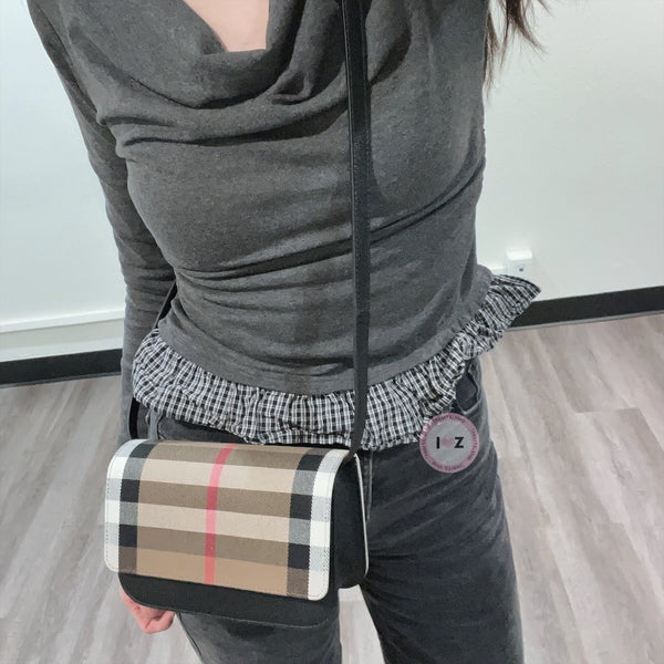 Burberry Clutches Women Fabric Beige/Black