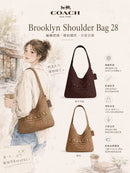 *CoachBrooklyn28專櫃草編流浪包ZF2572