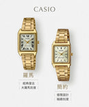 ^CASIO復古方形小金錶ZI2262