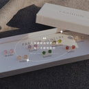 ^純銀絢彩鑽石耳釘組ZA0502