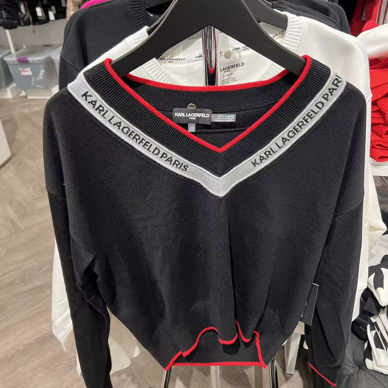 *YKL2124卡爾黑V領毛衣