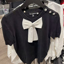 *YKL2127卡爾黑底白結毛衣