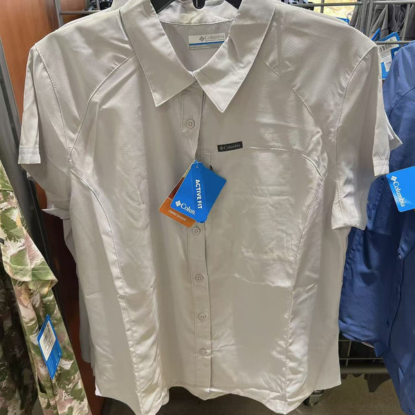 *Columbia白色短袖襯衫YH1225