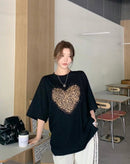 ^韓國豹紋愛心寬鬆tZB0461