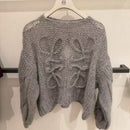 *Loewe女灰印花毛衣ZJL1033
